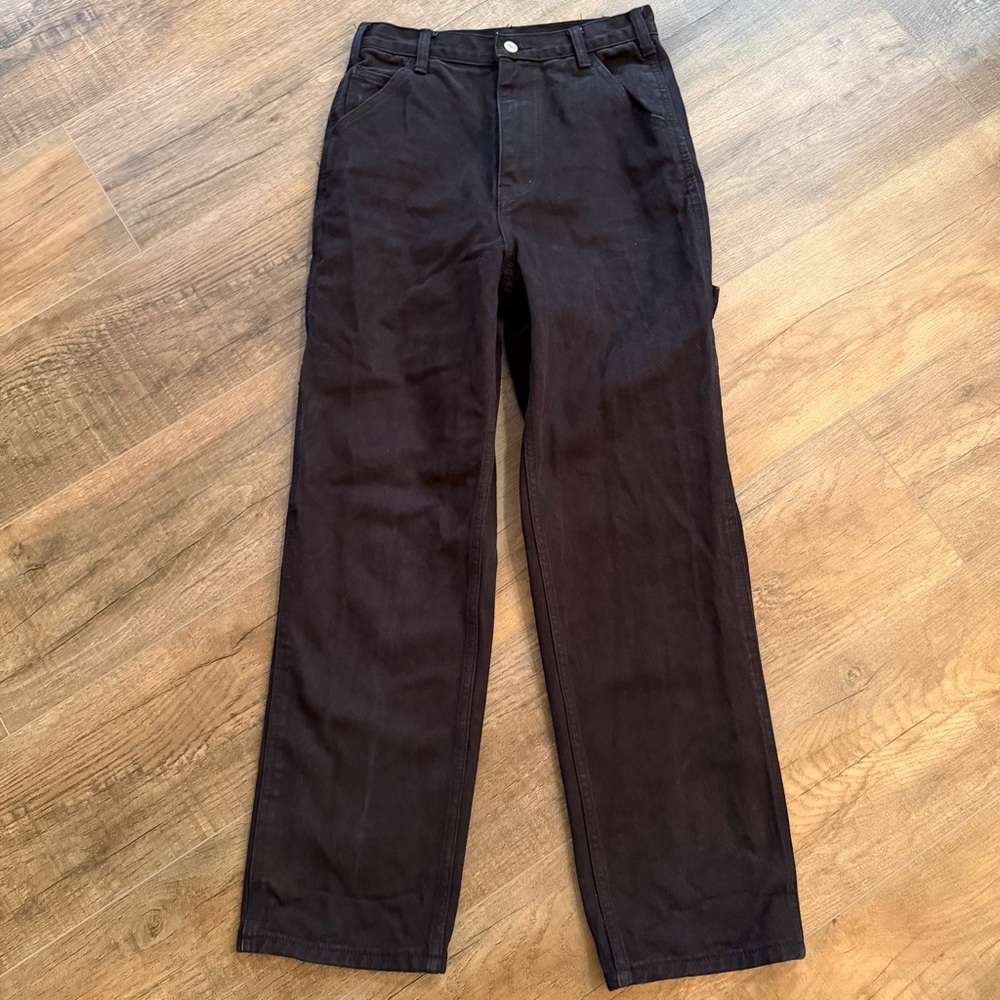 J. Galt Shanghai Womens S Straight Leg Jeans Black Carpenter Y2K 90s Grunge Moto